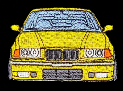 BMW automobilio siuvinėjimas ant džemperio