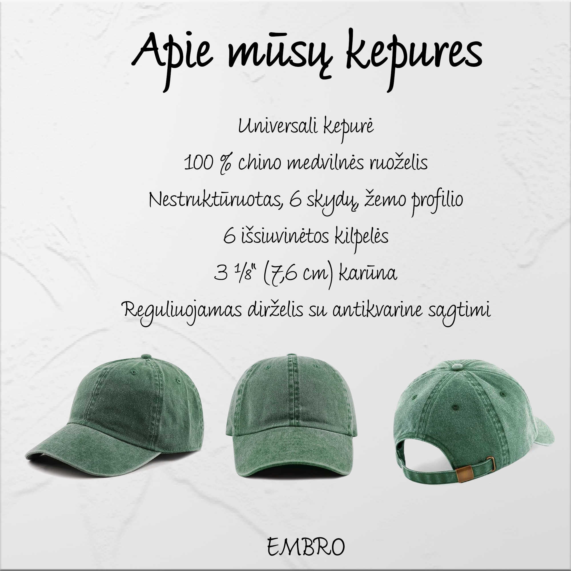 Siuvinėta kepurė su jūsų nuotrauka ar tekstu