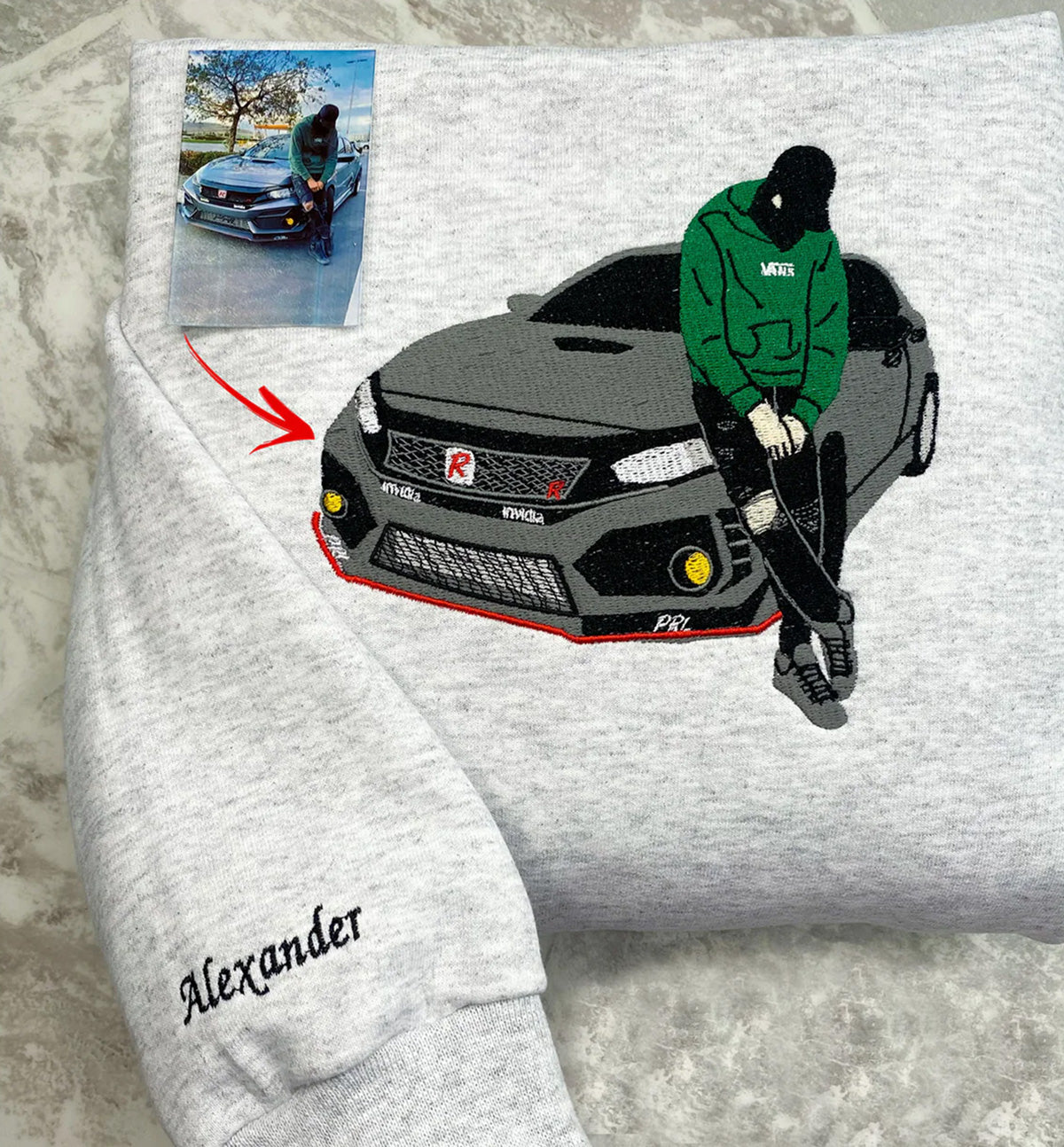 Siuvinėtas džemperis su jūsų nuotrauka