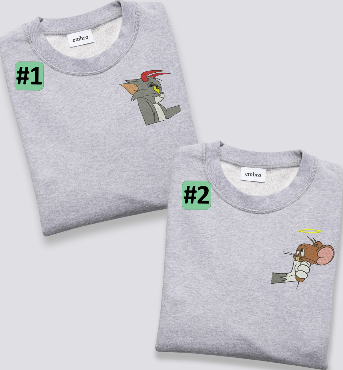 Tomas ir Džeris (“Tom & Jerry”) – siuvinėtas džemperis
