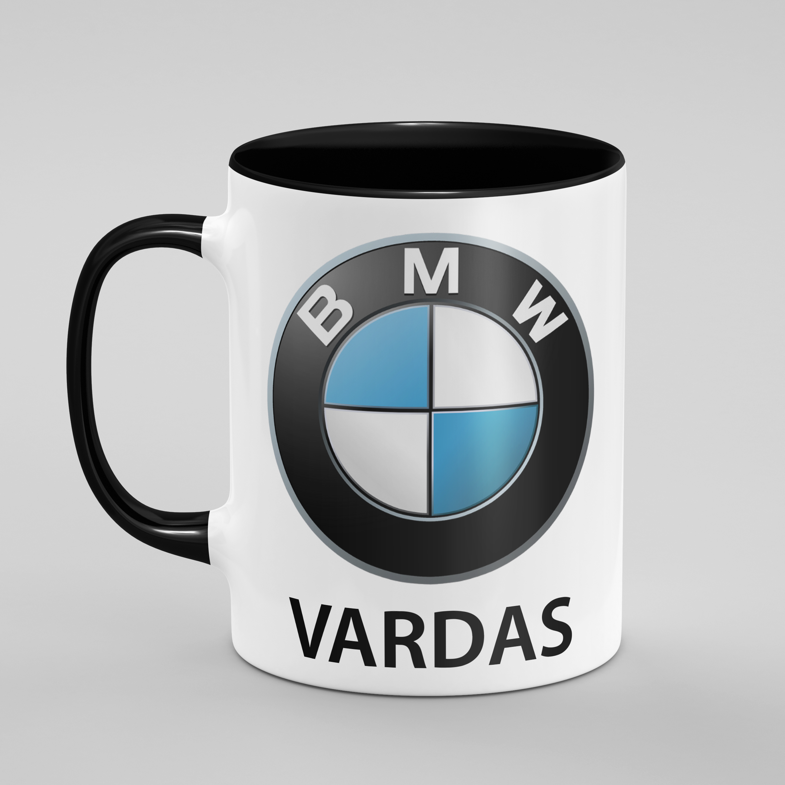 BMW, Mercedes Benz, Audi ir kitų gamintojų logotipai - keraminis puodelis su jūsu vardu