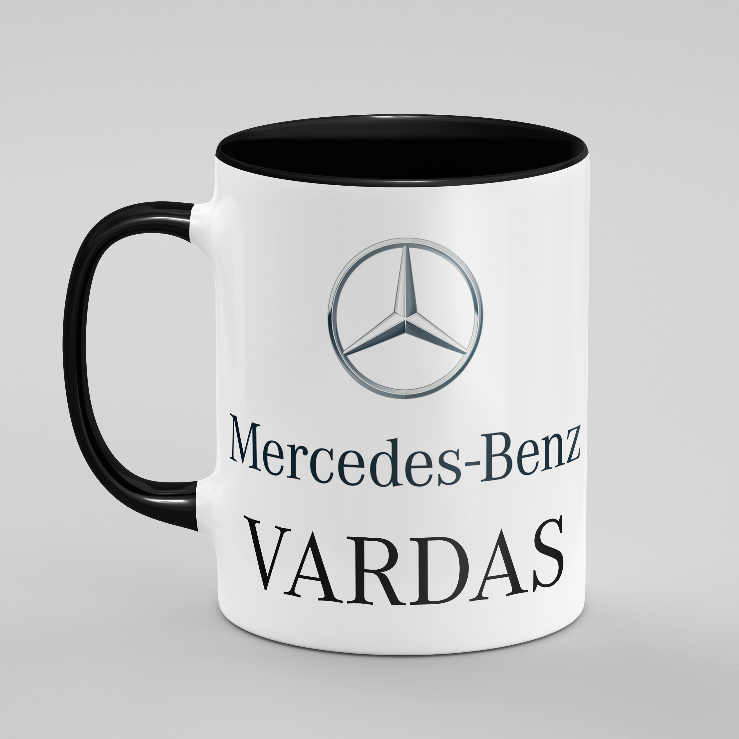 BMW, Mercedes Benz, Audi ir kitų gamintojų logotipai - keraminis puodelis su jūsu vardu